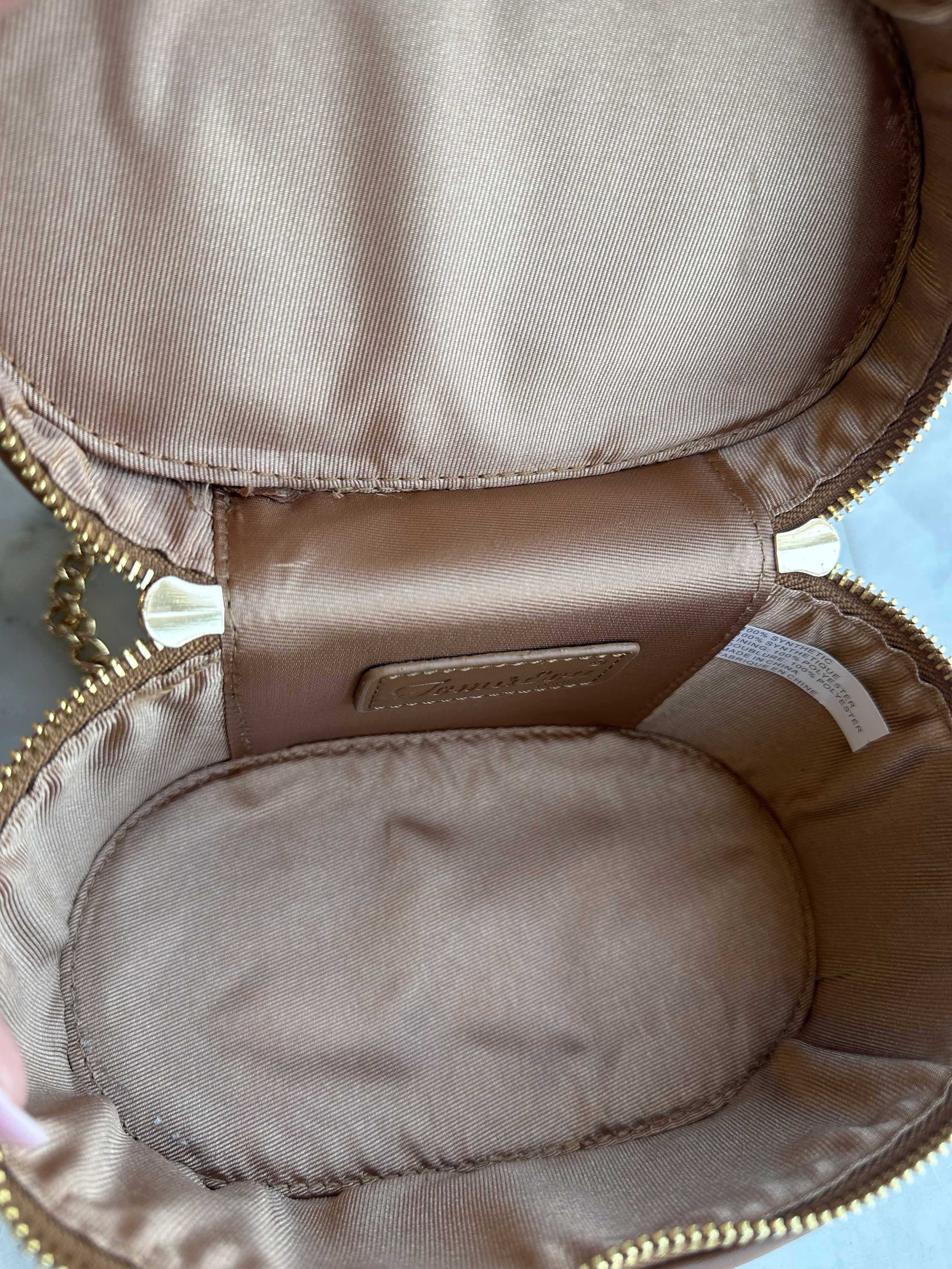 Ana - Sød håndtaske i flet med guldkæde